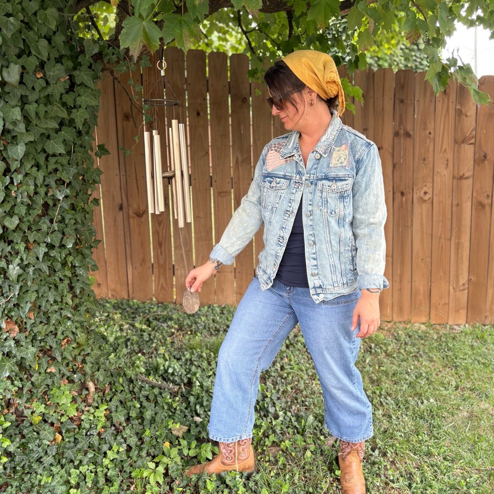 Upcycled Old Navy Patchwork Jean Jacket - Picture 2 of 15